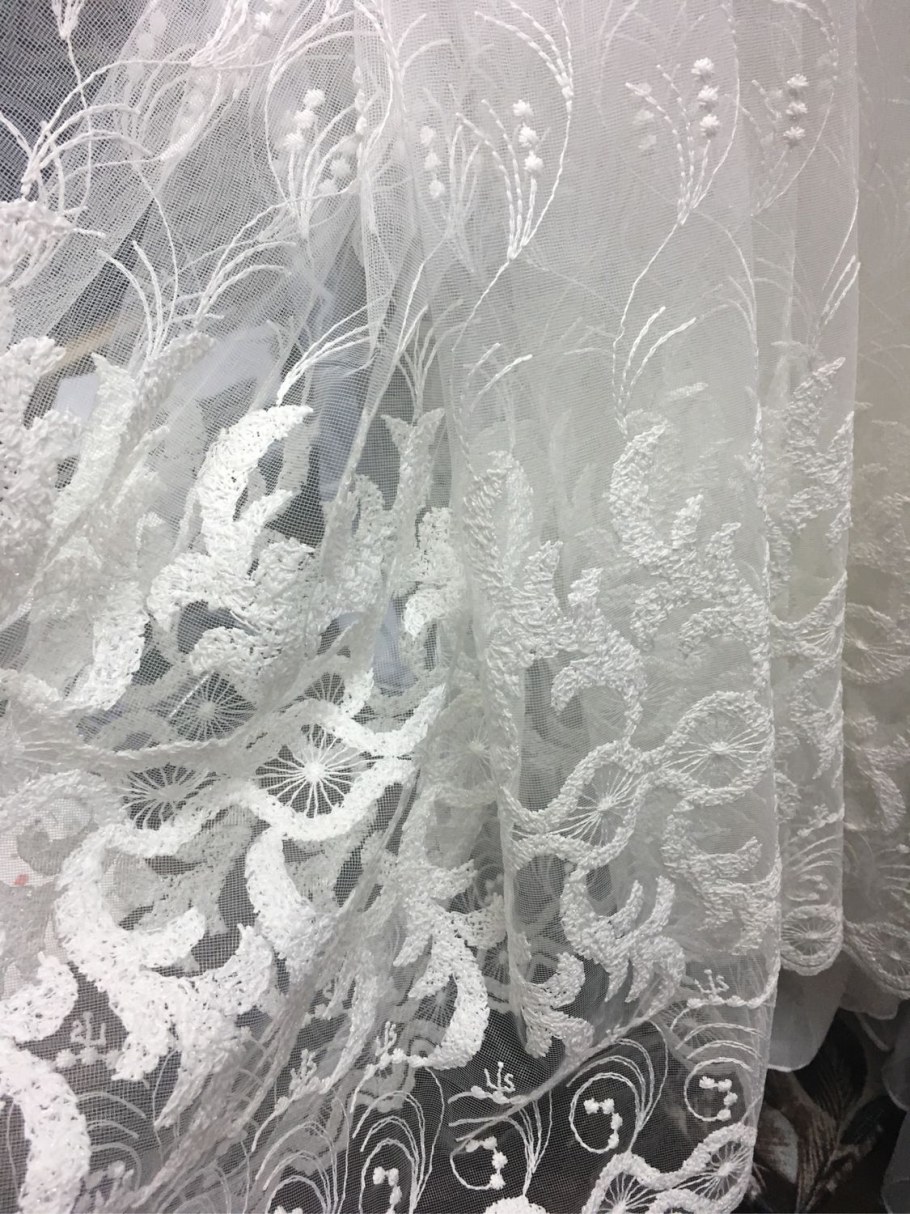 Тюль сетка с вышивкой dmf311