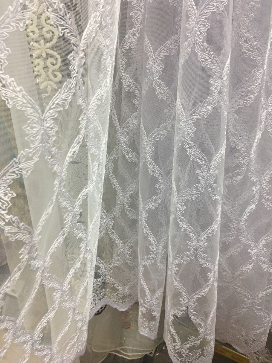 Турецкая тюль Батист с вышивкой