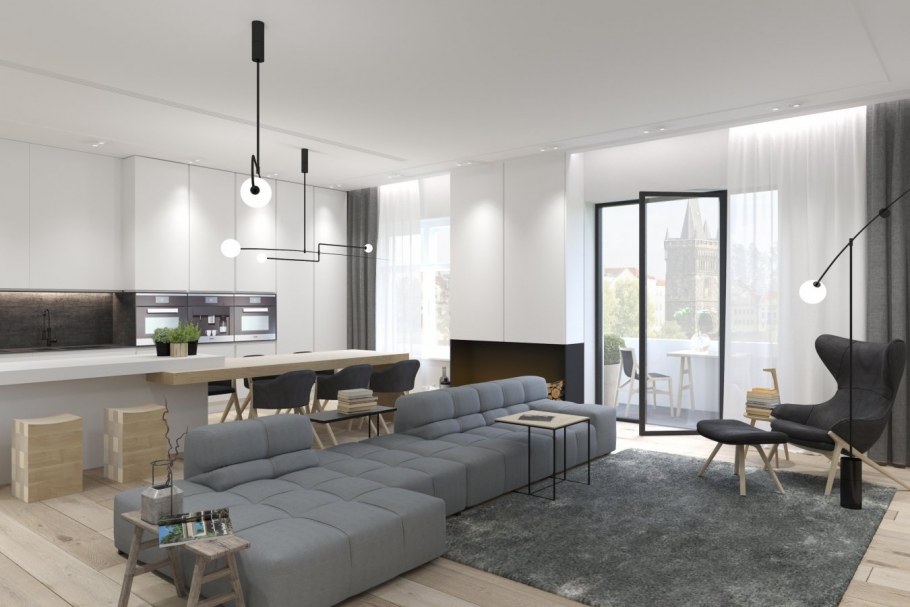 Кухня-гостиная в стиле Минимализм