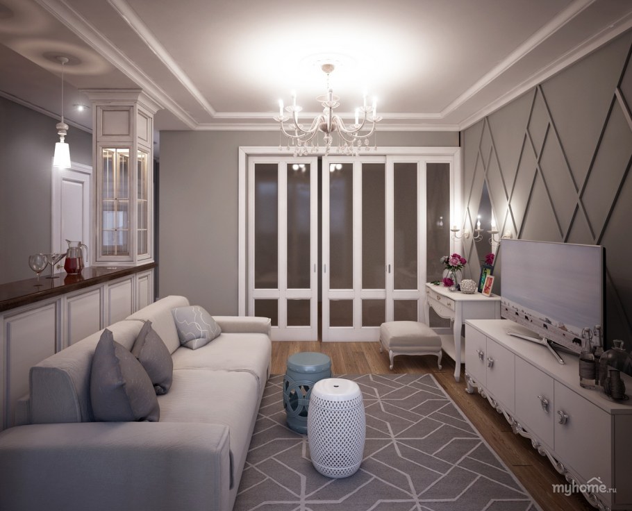 Однокомнатная квартира в стиле Прованс для одинокой женщины