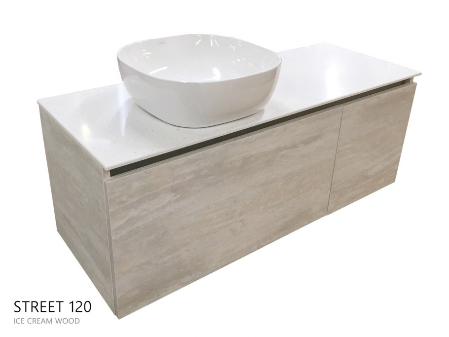 Тумба Плаза Модерн 120 со столешницей Риальто серый темный