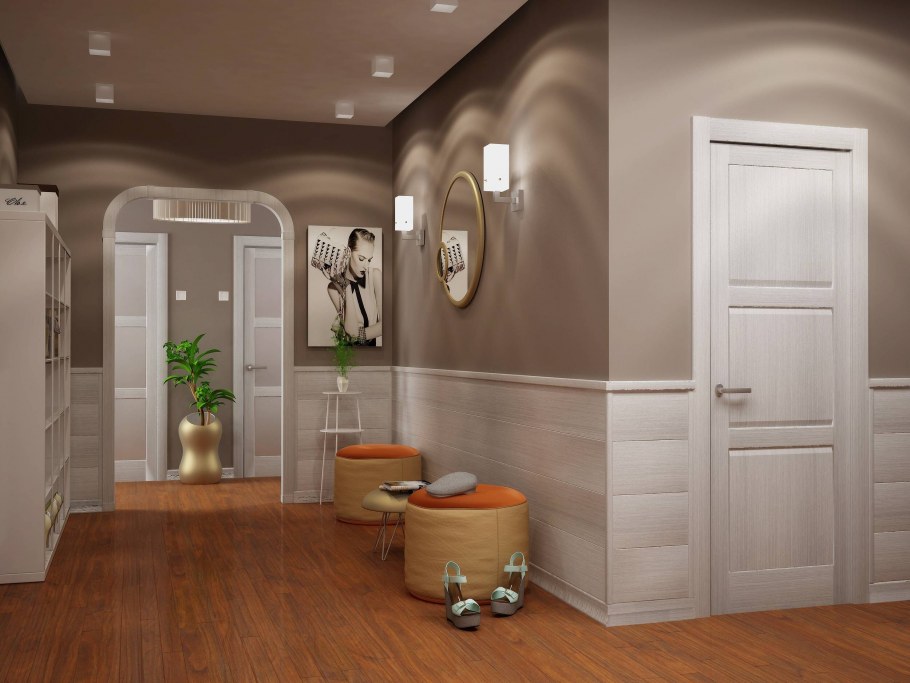 Отделка коридора панелями