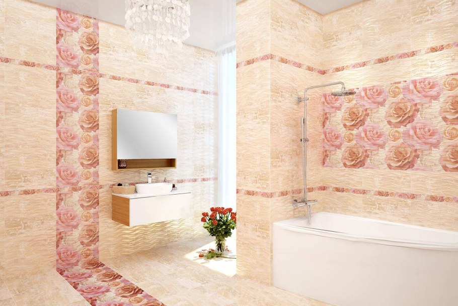 Бордюр Cersanit Wave Roses 5х44 см wa1j451dt