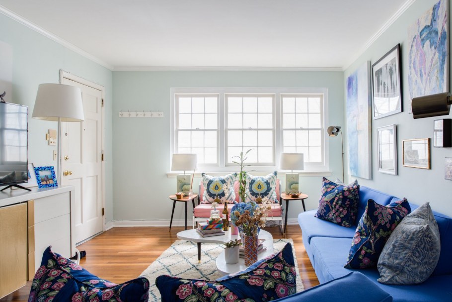 Серо голубая краска для стен