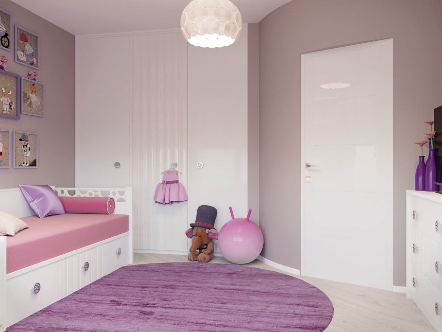 Детская в серо розовых тонах
