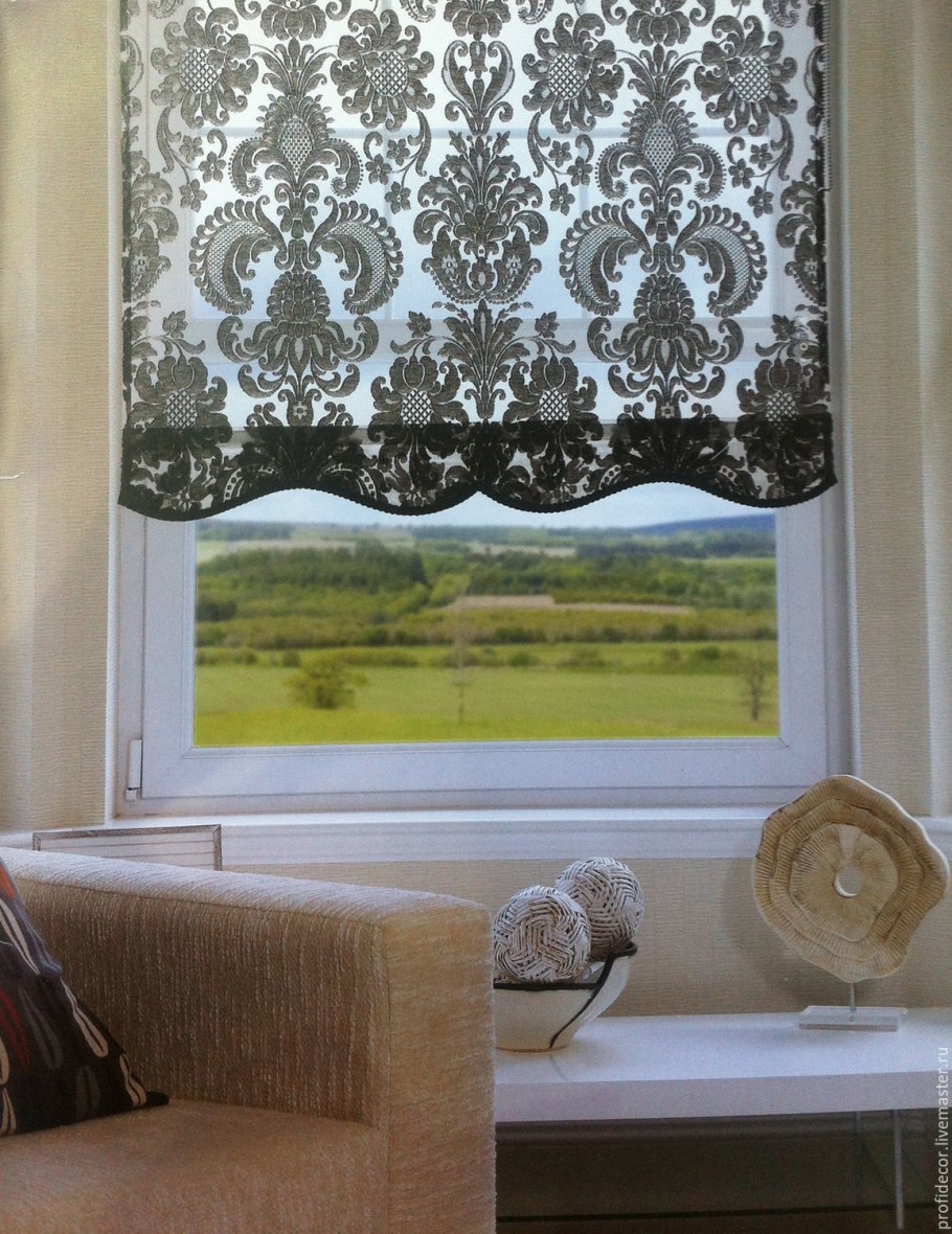 Римская штора с фигурным краем