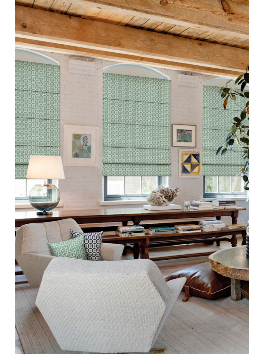 Пудровая Римская штора