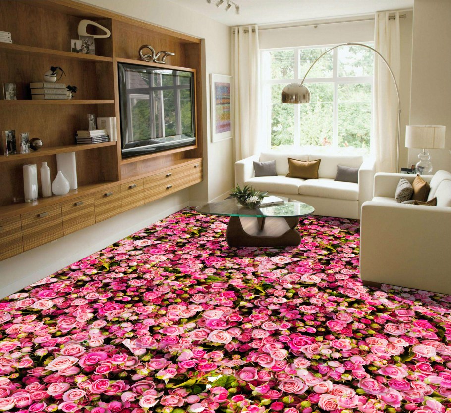 Цветочный ковер в интерьере