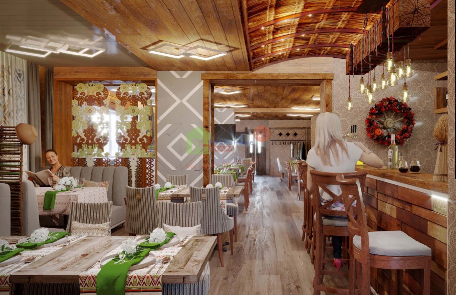 Интерьер ресторана в украинском стиле