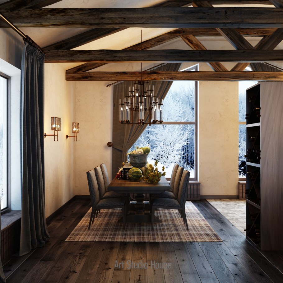 Люстра в барнхаус