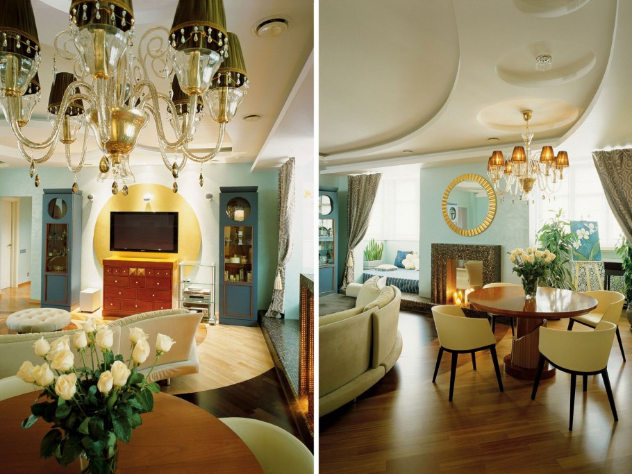 Гостиная столовая в стиле Эклектика