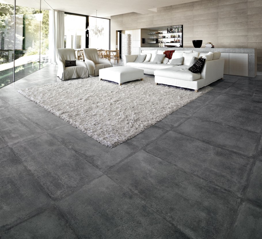 Бетонный пол в интерьере