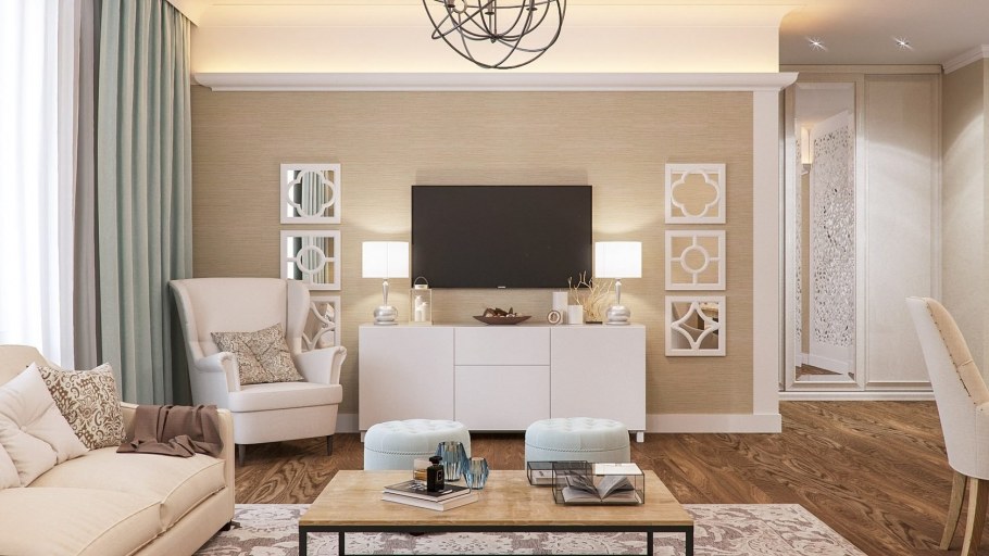 Дизайн премиум интерьера в бежевых тонах