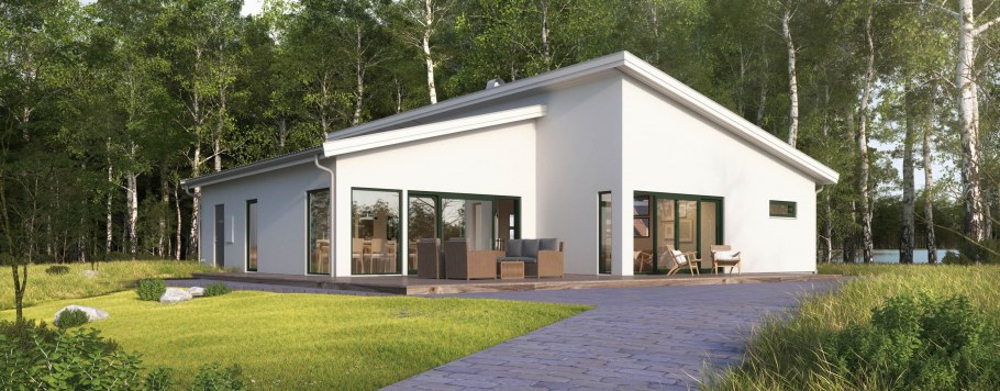 Дом фахверк с плоской кровлей