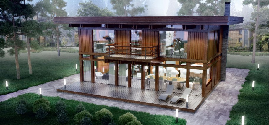 Дом из клееного бруса 100м2