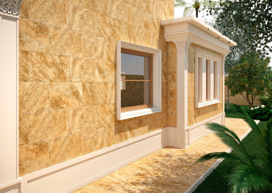 Травертин iz Plitki фасад