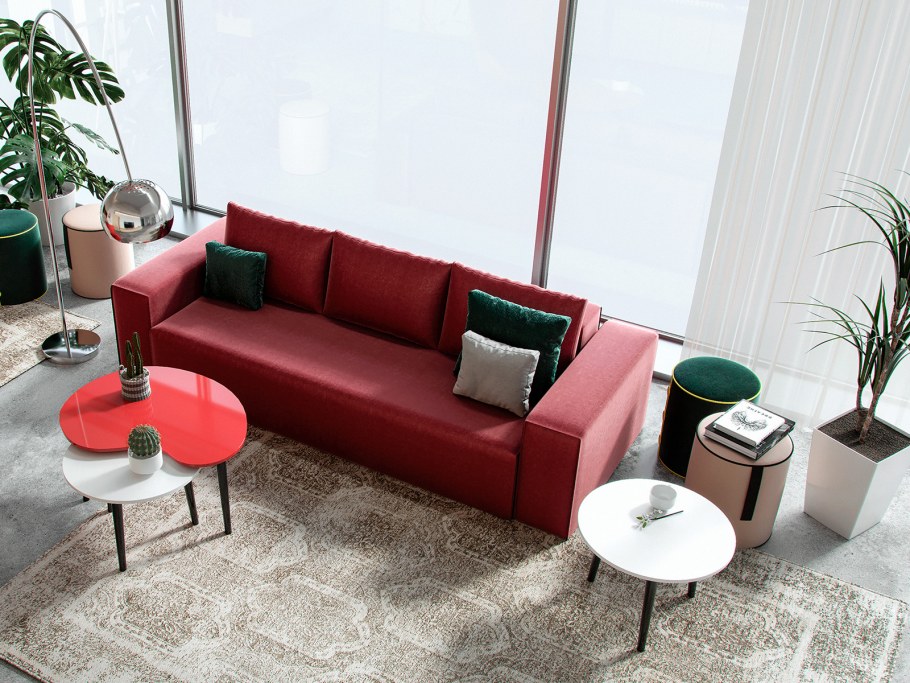 Гостиная в красных тонах