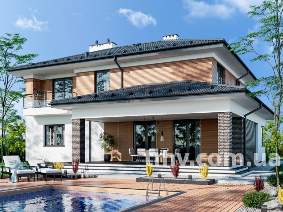 Проекты стильных двухэтажных домов с террасой