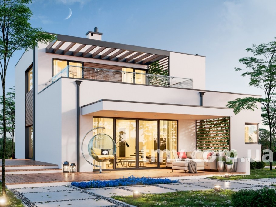 Проект домов 70 квадратов двухэтажный современный