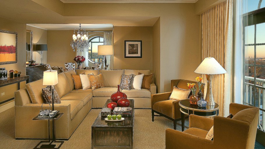 Интерьер в сине бежевых тонах