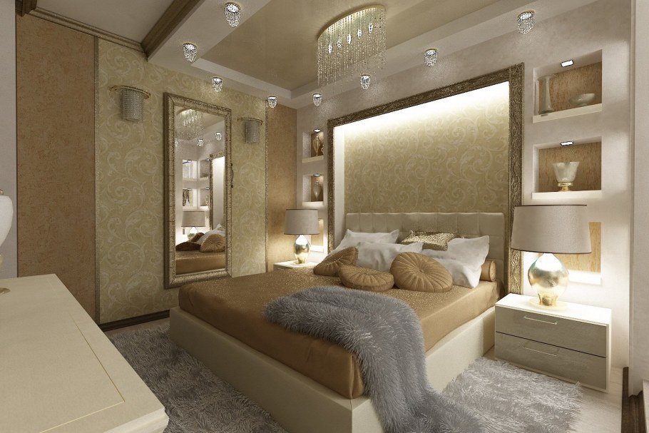 Интерьер спальни 13 м2