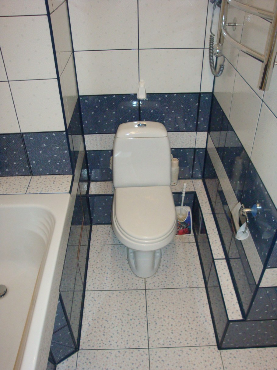 Туалет и ванная в одном стиле