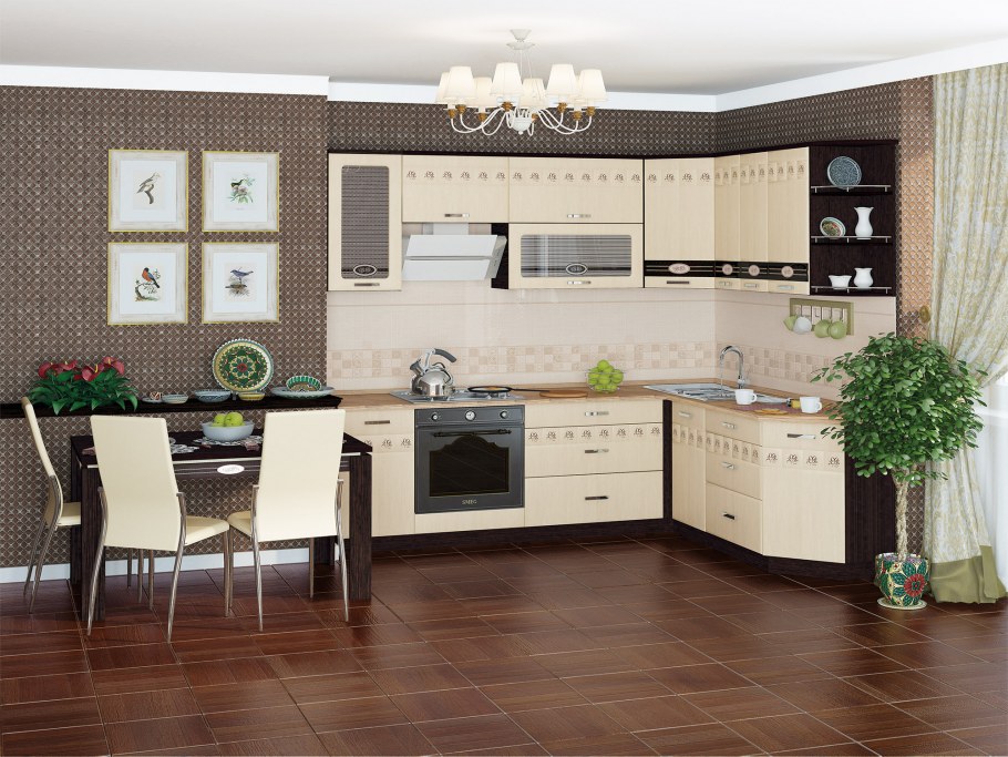 Кухонный гарнитур оранж