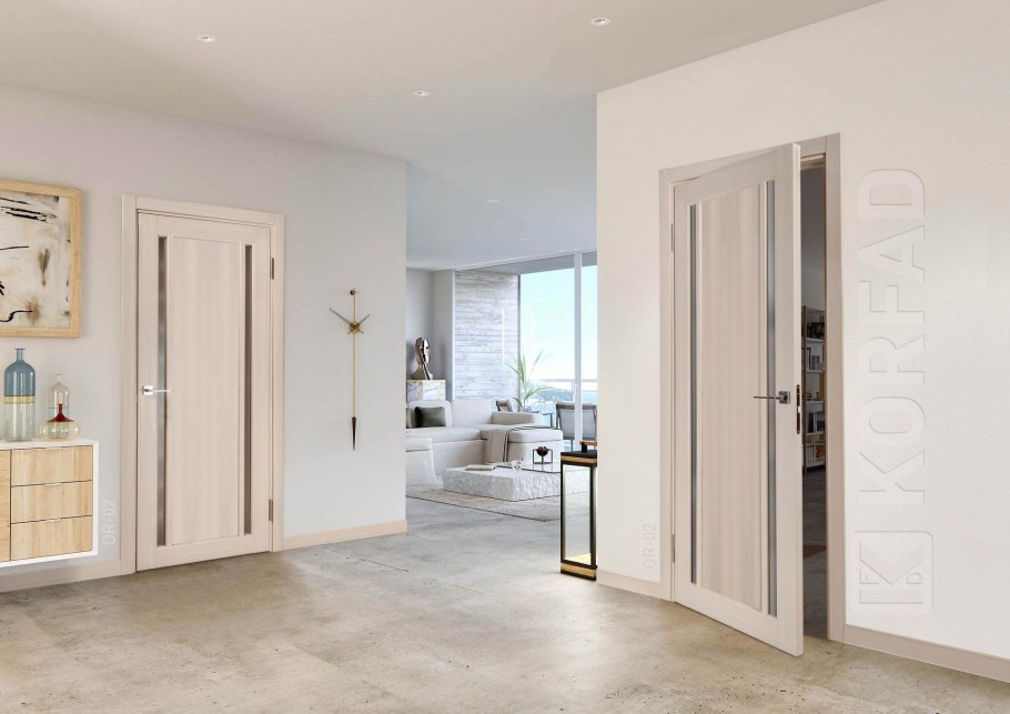 Двери Дюплекс беленый дуб