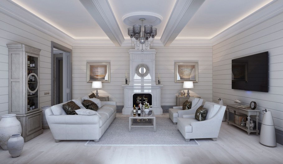 Красивый белый интерьер