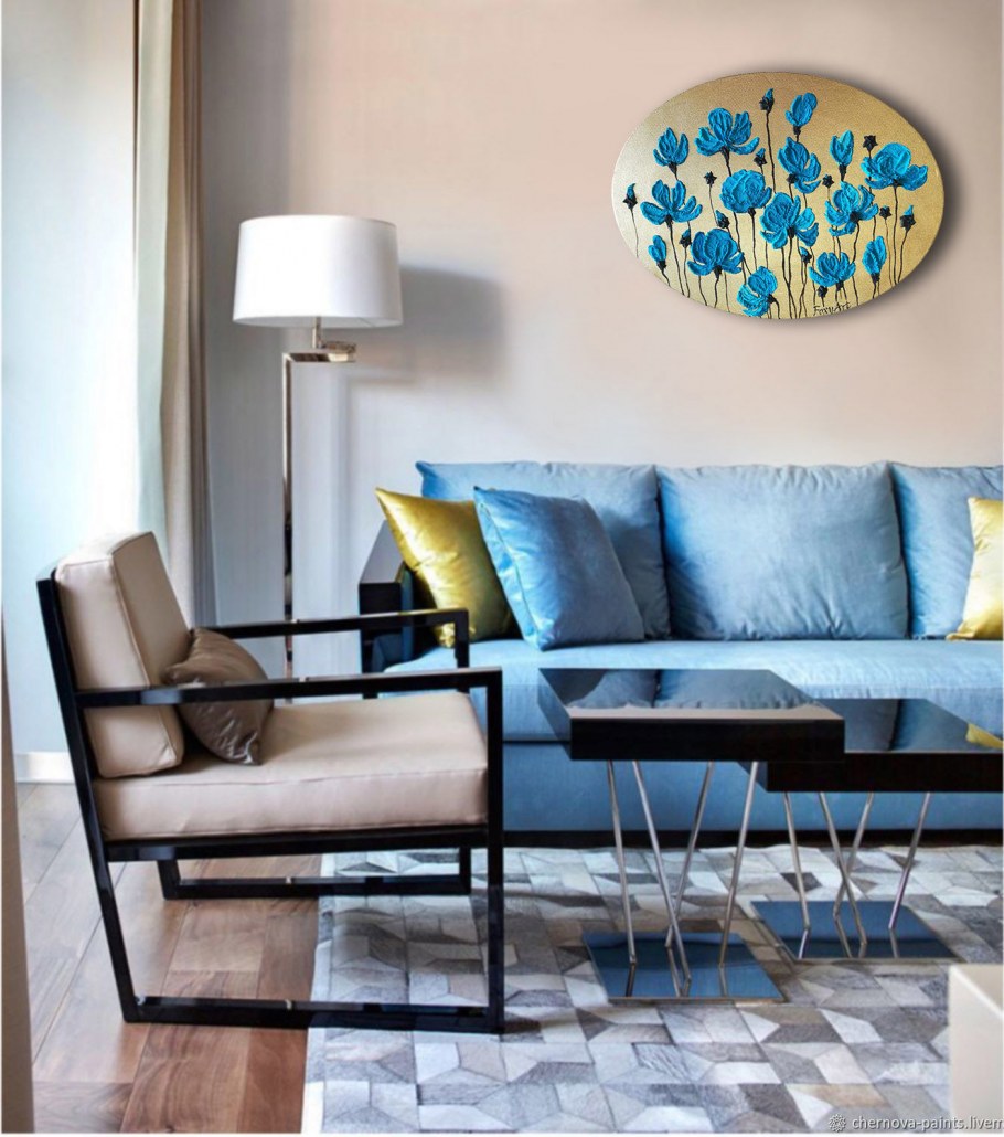 Интерьерные картины в бирюзовых тонах