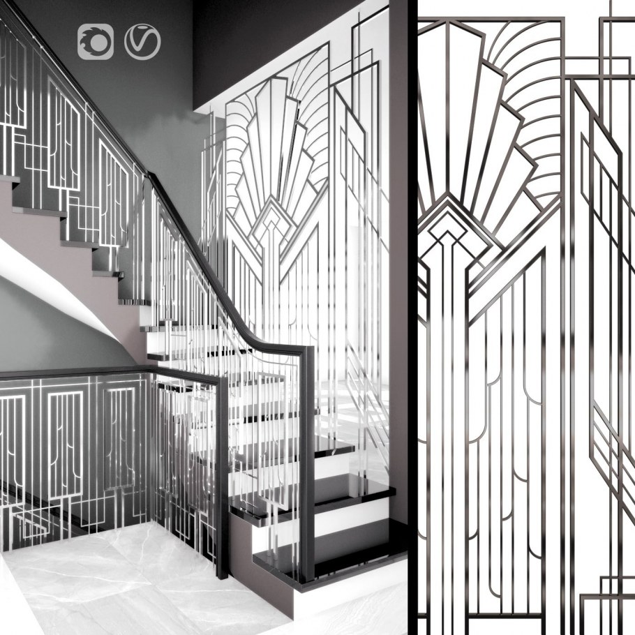 Забор арт деко