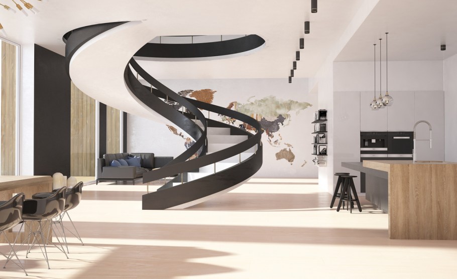 Винтовая лестница хайтек