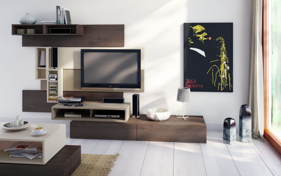 Подвесные шкафчики для гостиной