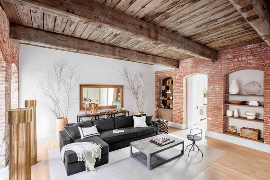 Каменная стена в интерьере