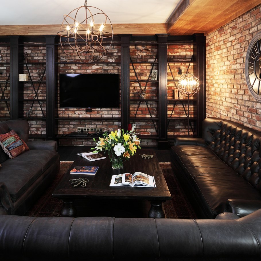 Интерьер в стиле брутализм и лофт