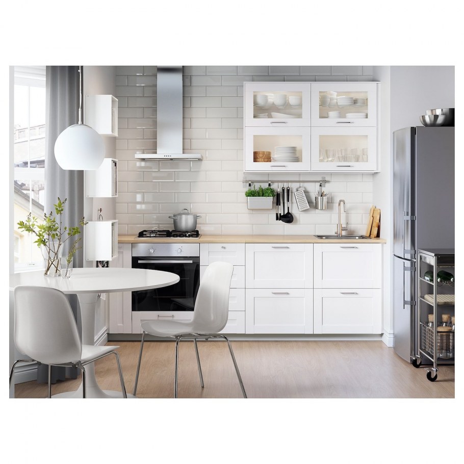 Кухня икеа Воксторп белая