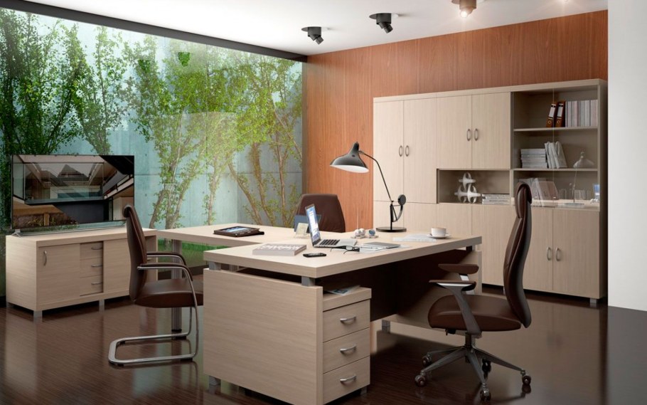 Кабинет руководителя Модерн Шамони темный