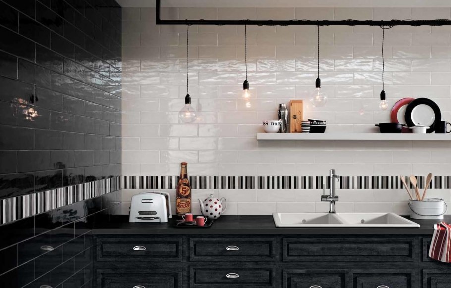 Laguna brillo Bisel Blanco 10х30 плитка настенная