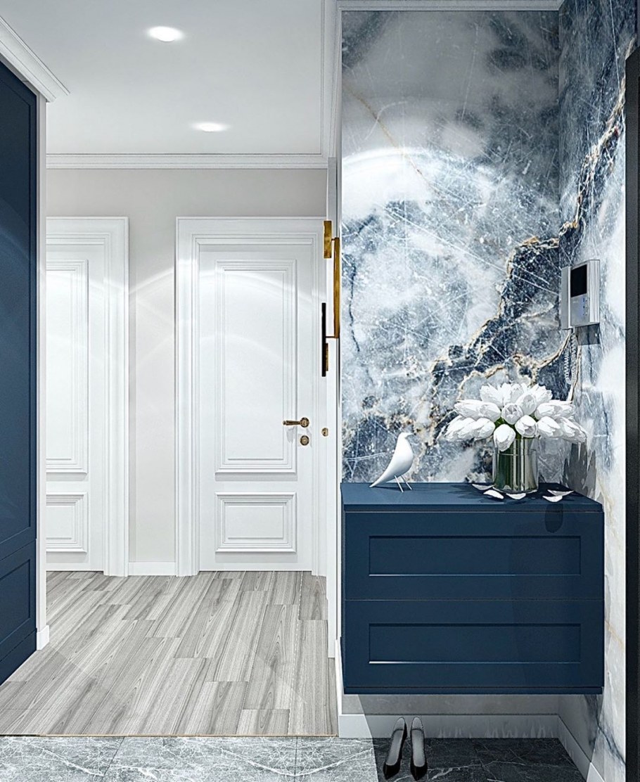 Синий шкаф в интерьере