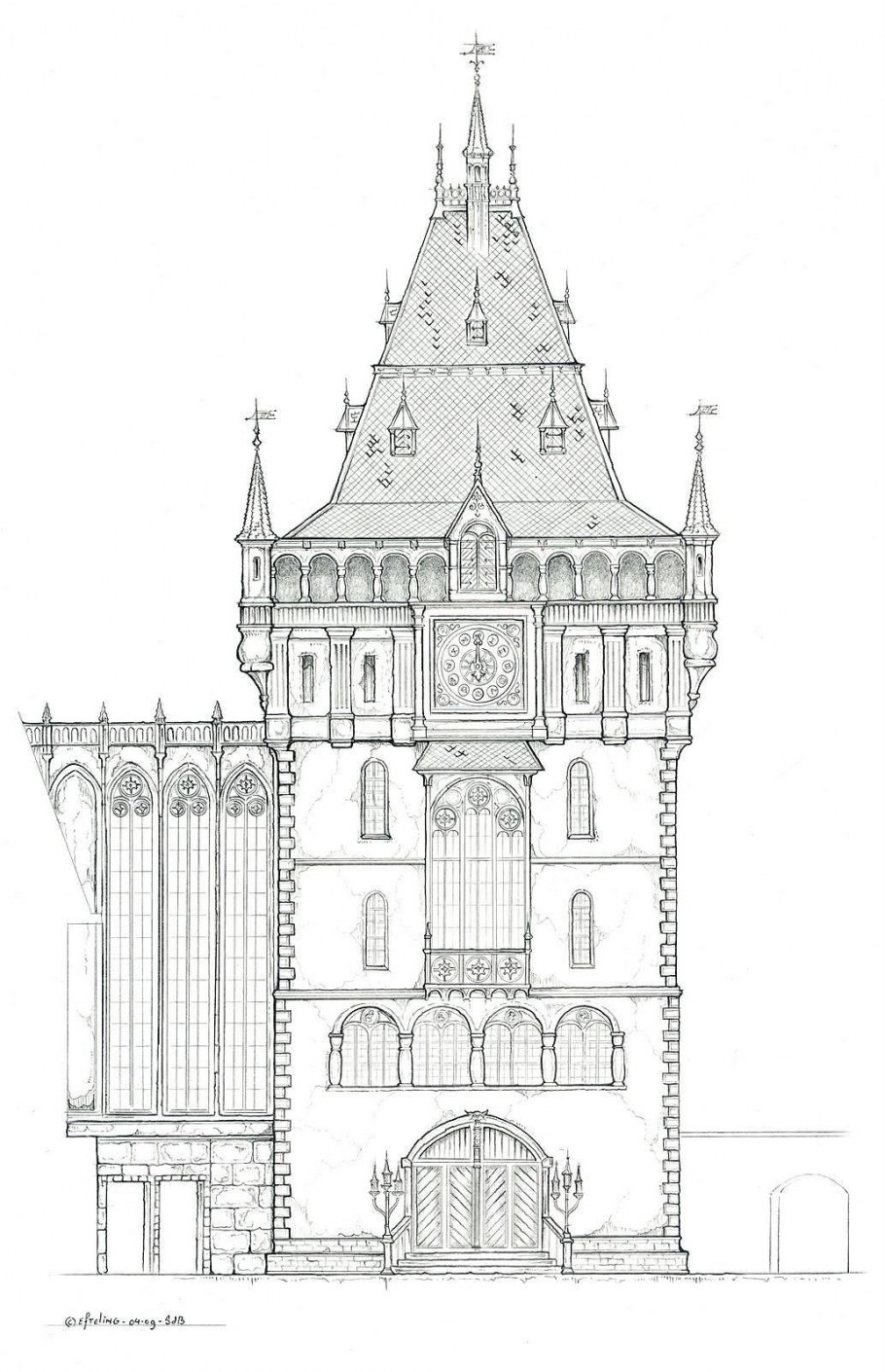 Нойшванштайн замок чертеж фасада