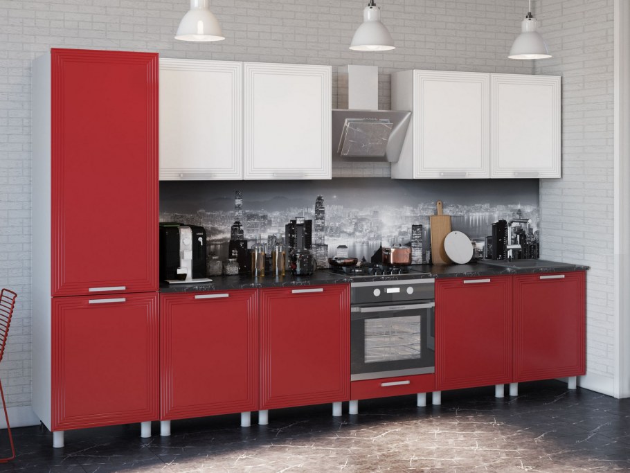 Двухцветные пластиковые кухни