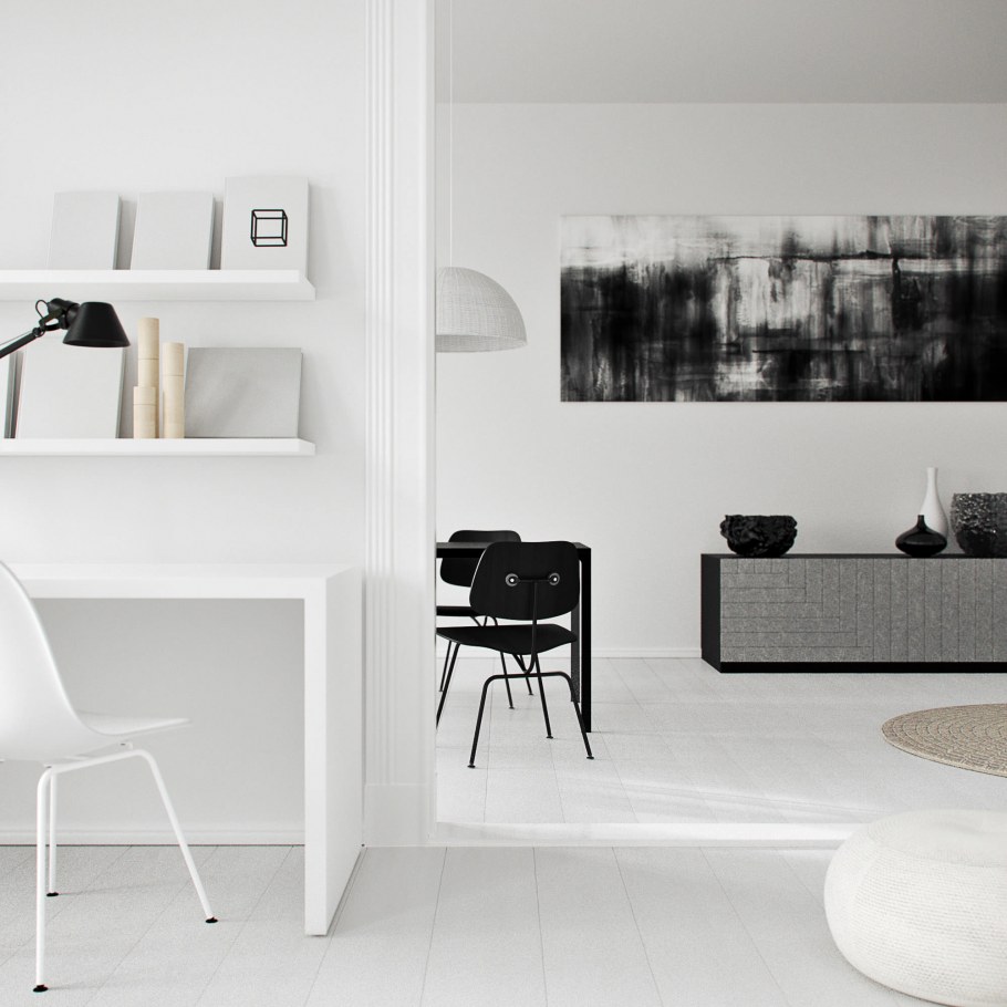 Интерьер комнаты в черном цвете