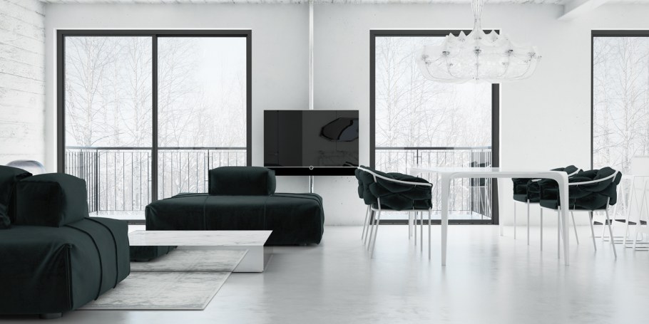 Стильный белый интерьер