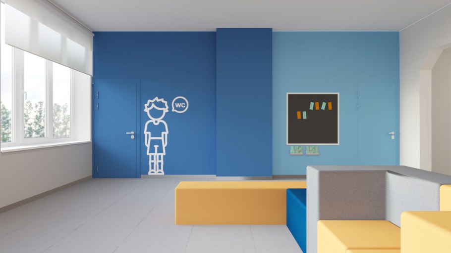 Интерьер стен в школе