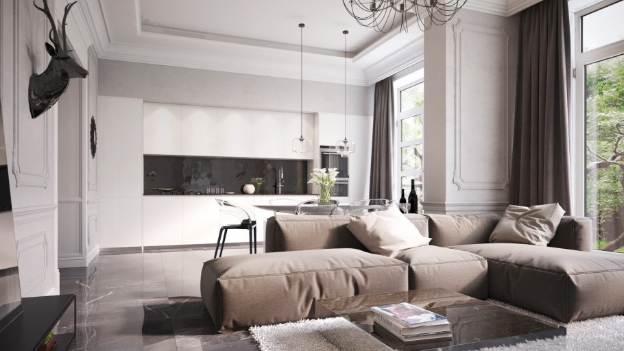 Сочетание классики и минимализма в интерьере