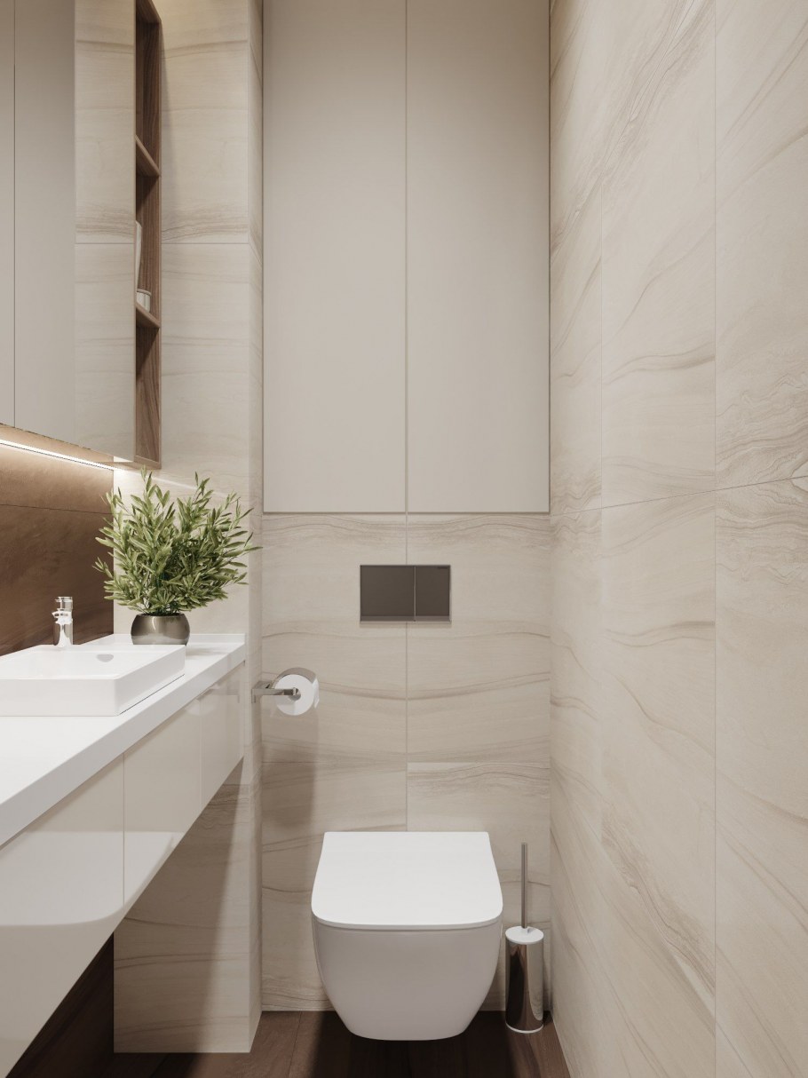 Туалет в светлых тонах