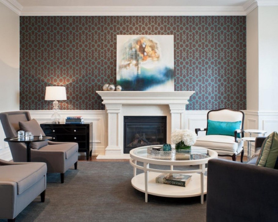 Акцентная стена в интерьере гостиной