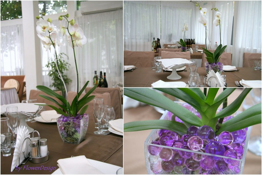 Декор стола орхидеями
