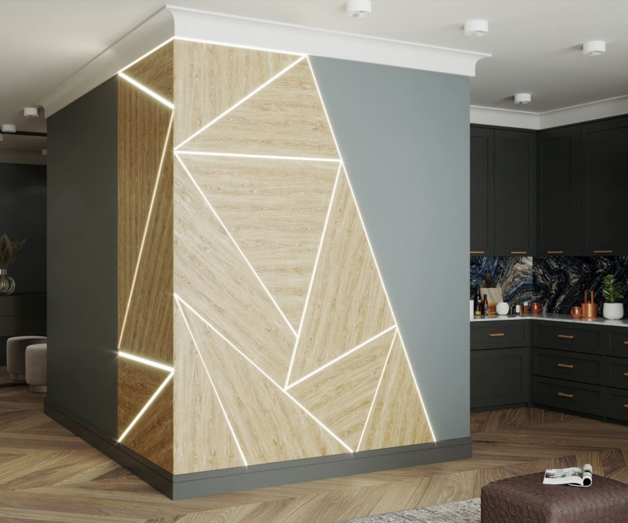 Стеновая панель из треугольников