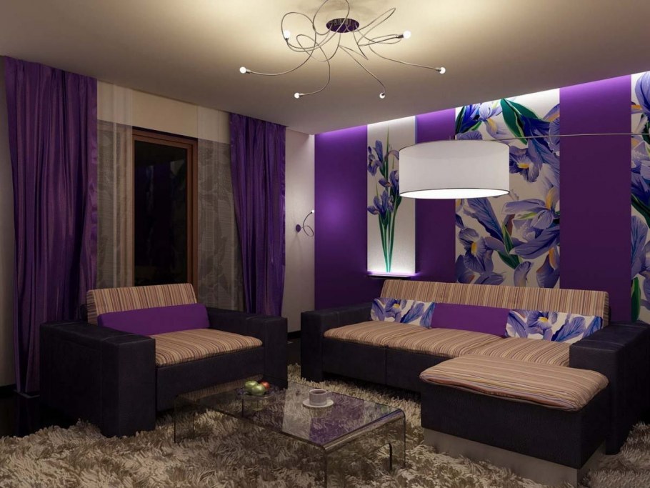 Черничный цвет в интерьере